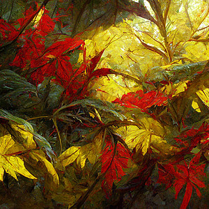 秋天的图案 颜色多彩的红叶和黄色叶子 为了你的创造力墙纸植物群季节性橙子棕色插图森林绿色树叶植物图片