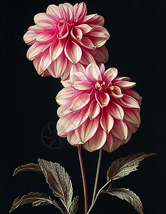 粉红达利亚花的艺术说明图片