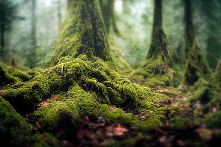 加拿大雨林 新鲜绿树的美丽景象图片