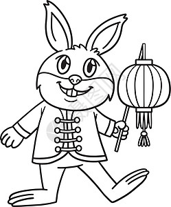 带绿灯独白彩色兔的兔子页面背景图片