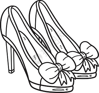给孩子们的婚鞋单独彩色页面插画