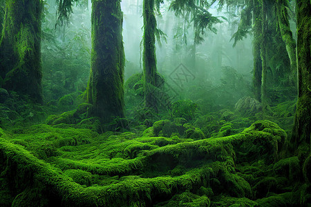 BC 雨林 有苔树地板图片