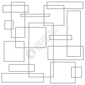 设计业务概念广告网站的空模板复制空间文本隔离随机重复模式向量中不同尺寸几何形状的轮廓图片