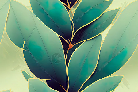 热带棕榈树叶 丛林叶无缝 2D花岗植物形态;高品质的2d插图图片