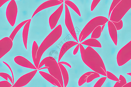 热带热带2d绿叶无缝模式粉红色背景 高品质2d插图图片