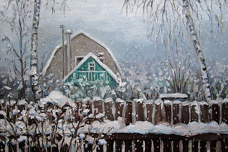 俄罗斯的冬季雪日 油画和石油绘画图片