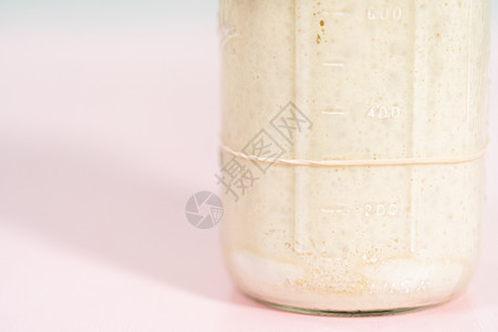 软开始器手工玻璃容器拓荒者酵母粉色文化发酵玻璃瓶气泡图片