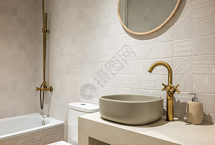 浴室水槽台面装饰风格高清图片