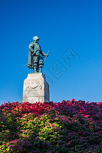 普莱茨堡纽约州塞缪尔德尚兰雕像颜色青铜历史性建筑学旅游市中心城市地标乡村白色图片