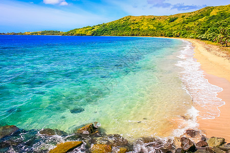 斐济群岛太平洋夏季夏日热带沙沙滩太平洋假期海滩天堂天空晴天摄影风景游客蓝色气候图片