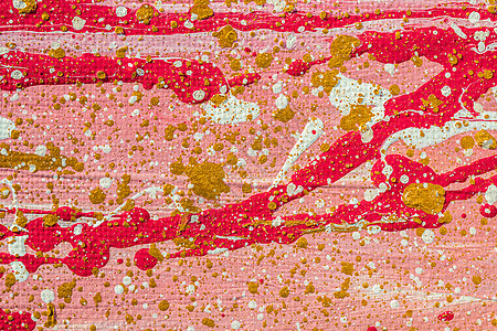 画布上的丙烯油漆 抽象的艺术背景 现代艺术品碎片 油彩刷笔刷帆布纸屑白色粉色网络插图绘画红色笔画墙纸图片