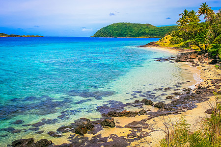斐济群岛太平洋夏季夏日热带沙沙滩太平洋海浪蓝色摄影天空风景晴天旅游气候游客天堂图片
