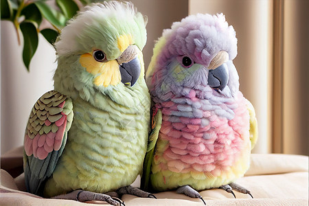 背景上彩色可爱的鹦鹉图片
