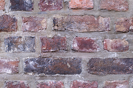 泥砖质料 天然红砖背景 房屋的坚固墙壁风化房子石工材料建筑历史性崎岖鹅卵石涂层水泥图片