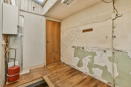 一间房间 有木地板和一扇门背景图片