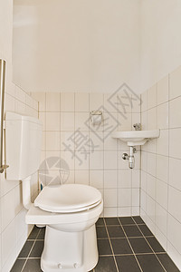 浴室 有厕所和洗手间家具地面浴缸毛巾房子盆地装饰酒店卫生淋浴图片
