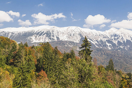 斯洛文尼亚阿尔卑斯山山脉的图象式雪峰图片
