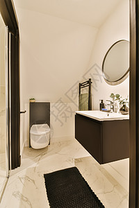 浴室大理石下沉镜子高清图片