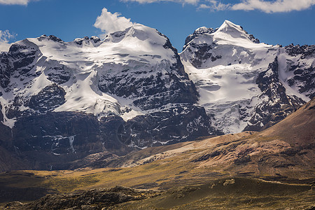 在的Huascaran山群 雪压安第斯山脉 秘鲁安卡什景观国际目的地天空晴天岩石表面荒野日落山脉背景图片