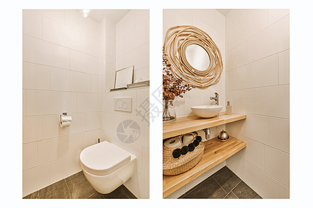 两张洗手间 厕所和水槽的照片图片