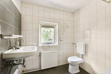 洗手间 用水池厕所和窗户浴缸奢华淋浴公寓房间卫生间瓷砖家具卫生桌子图片