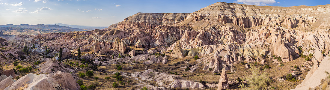 谷 土耳其卡帕多西亚 前往土耳其的概念悬崖爬坡阳光丘陵仙境公园火鸡洞穴火山内夫图片
