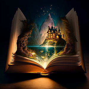 一本有童话故事的开放魔法书字典书店图书馆童话阅读想像力教育学校辉光宗教图片