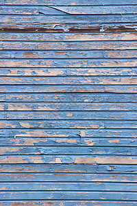 垂直纹理上直穿旧谷仓木 涂有剥色蓝漆图片