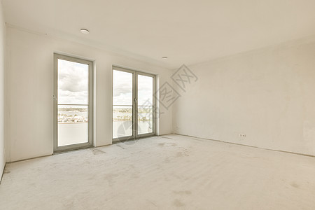 客厅是空的 随时可以装修公寓壁炉木头大厅风格沙发窗户财产长椅地毯图片