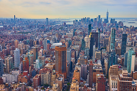 以柔软的光照着曼哈顿 俯视纽约市图片