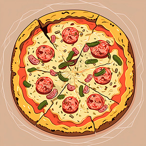 披萨插图餐厅盒子美食午餐媒体烹饪厨房咖啡店签名香肠图片