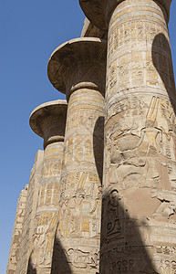 古代埃及寺庙柱上的象形文字雕刻石头崇拜法老景点建筑建筑学文明旅行大理石宗教图片