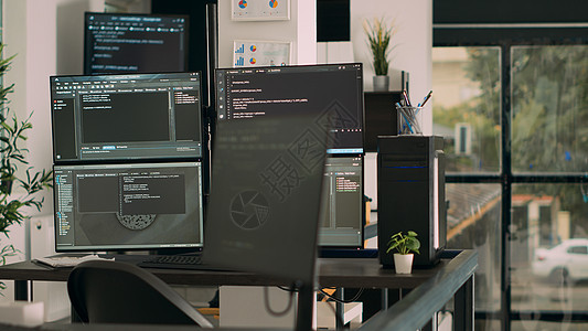 台式程序编程代码数据算法上的计算机屏幕图片