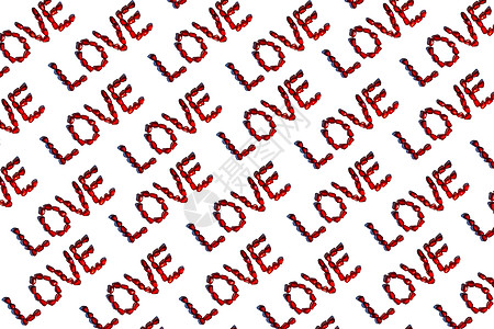 红石榴籽写的爱字 情人节 标志图案 孤立在白色背景上 情人节的概念 标志图案 孤立在白色背景上图片
