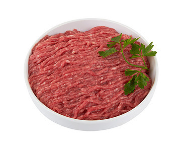猪肉和牛肉碎肉烹饪白色羊肉盘子厨房红色地面屠夫美食牛肉图片