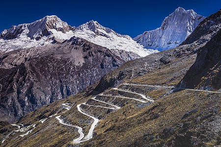 Portachuelo路 华斯卡兰山口 秘鲁安卡小路火山旅行环境景观风景晴天冰川地标乡村图片