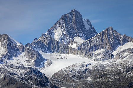 从瑞士努芬恩山口观测到的登山目的地假期全景晴天文化冰川高地旅游气候变化图片