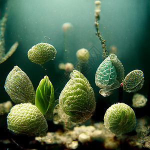 水下绿色背景和各种海洋植物 水下场景珊瑚波浪水族馆阳光海藻热带生活潜水艺术动物图片