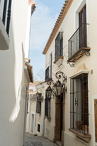 Ronda Malaga 白人村庄的街道观光景观旅游旅行城市建筑学阳台遗产屋顶窗户图片