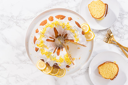 柠檬包饼蛋糕水果食物黄色蛋糕架白釉高架植物柠檬图片