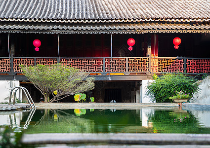 古老的宋太豪宅是十九世纪的中国院子屋装饰旅行地标游泳池建筑历史大厦吸引力阳台建筑学图片