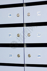蓝色信箱门 有数字特写 背景图片