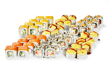 白背景公司开胃大日本寿司卷 供公司使用图片