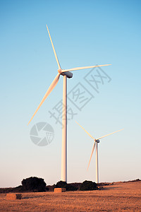 风力农场风车的垂直照片图片