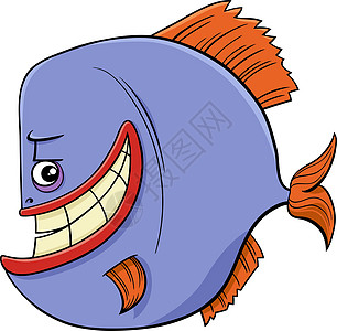 卡通漫画piranha 鱼类漫画动物字符图片