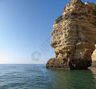 阿尔加维海岸的岩层地质学风景海洋旅行海景砂岩假期海岸线编队石头图片