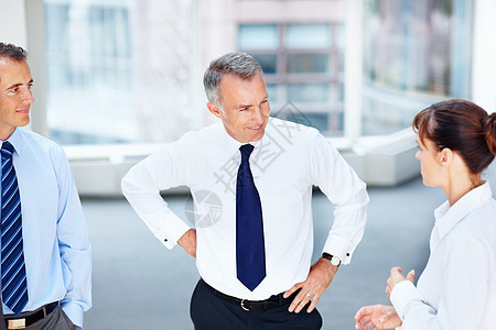 成熟的商务人士与他的同事讨论 一个成熟的商务人士与他的同事讨论的画像图片