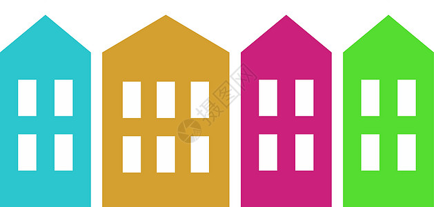 彩色房子 矢量图片