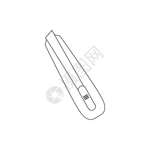 在白色背景隔绝的剪纸刀 一套用于木匠 机械师 锁匠 工程师的工具 矢量轮廓图 大纲标志设计 矢量图标 贴纸 符号 剪贴画图片