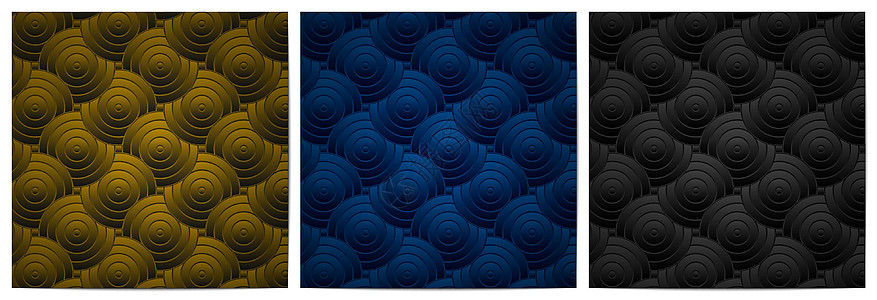 日日文图案圆圈重叠传统背景相重叠奢华横幅纺织品蓝色海军包装卡片插图波浪装饰品图片